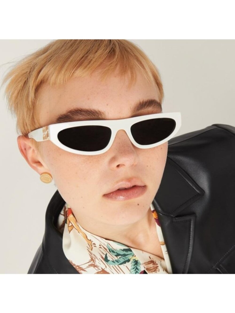 NEW MIU MIU MU07ZS 1425S0 WHITE SUNGLASSES MU 07ZS 1425S0